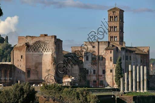 Roman Forum View: Temple of Venus and Rome & Church of S. Francesca Romana