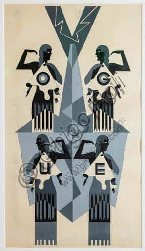 Fortunato Depero: Studio per Copertina Vogue nella Casa Depero