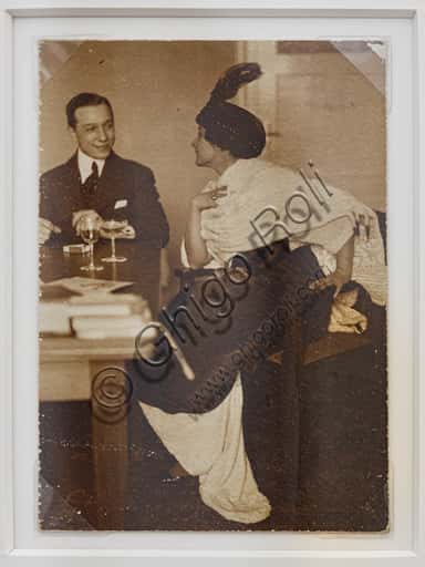 Vintage Portrait 'Elegant Coupe at an Aperitif' by Marcello Dudovich, 1910