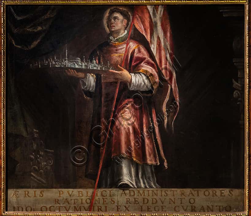St. Vincent with a Model of Vicenza by Francesco Maffei (1635-40)