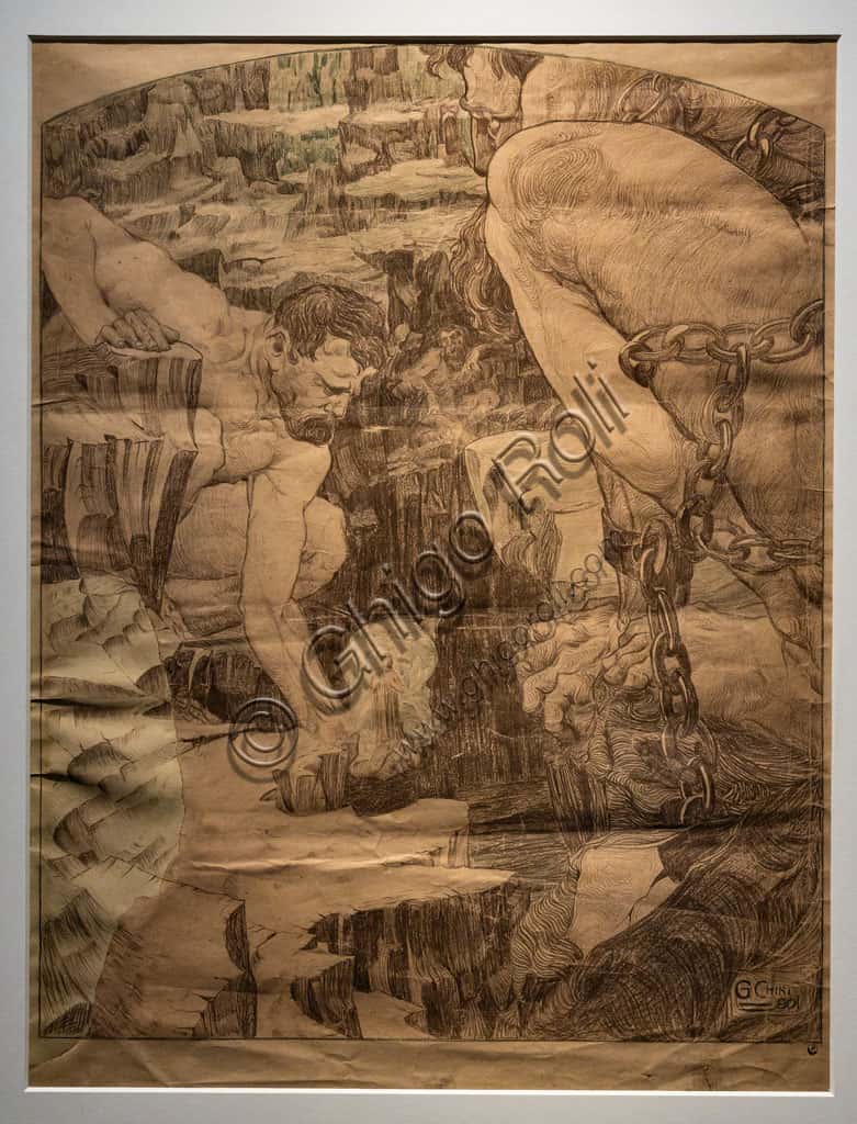 The Giants by Galileo Chini: Illustration for Dante's Inferno Canto XXXI