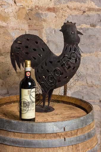 Wrought Iron Black Rooster at Rocca di Castagnoli, Gaiole in Chianti