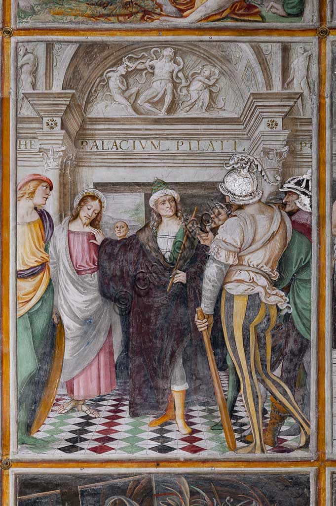 Fresco Jesus in Pontius Pilate's Palace by Gaudenzio Ferrari