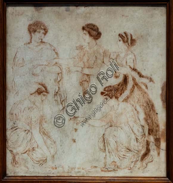 The Astragaloi Players: Roman Fresco from Herculaneum by Alexander the Athenian
