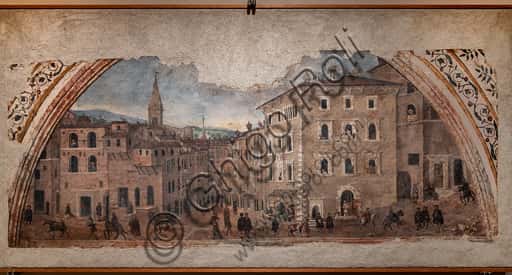 View of Pontani Palace, Detached Fresco by Giovan Battista Caporali