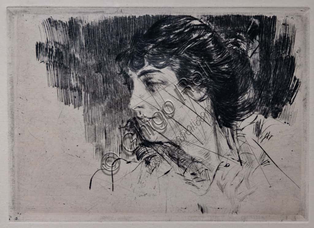 Countess Gabrielle de Rasty: Drypoint by Giovanni Boldini (1880)