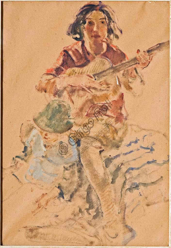 Giovanni Forghieri - "Girl playing the Guitar" - Modern Art