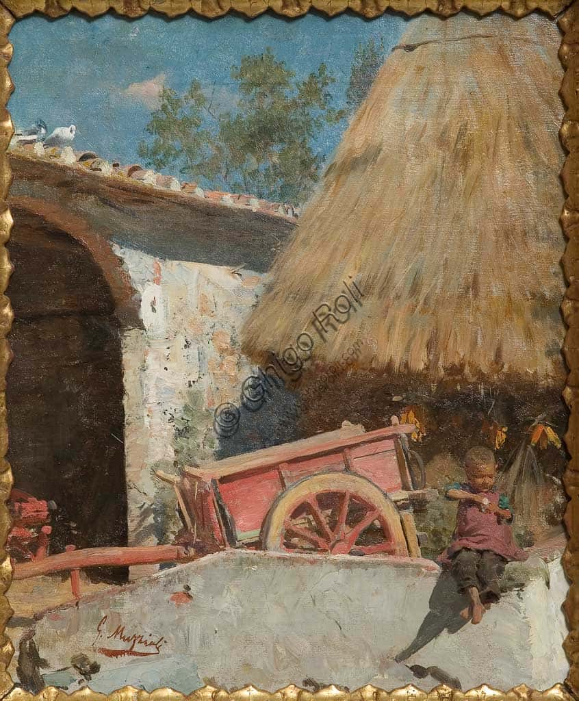 Giovanni Muzzioli: The pink chart (1882), oil on canvas