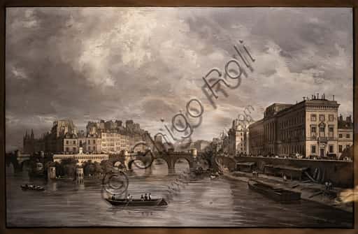 Veduta del Pont Neuf a Parigi di Giuseppe Canella (1830)