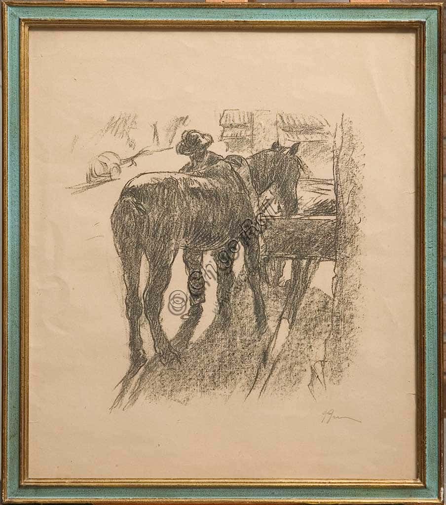 Giuseppe Graziosi: "The Blacksmith" Lithograph - Assicoop Unipol Collection