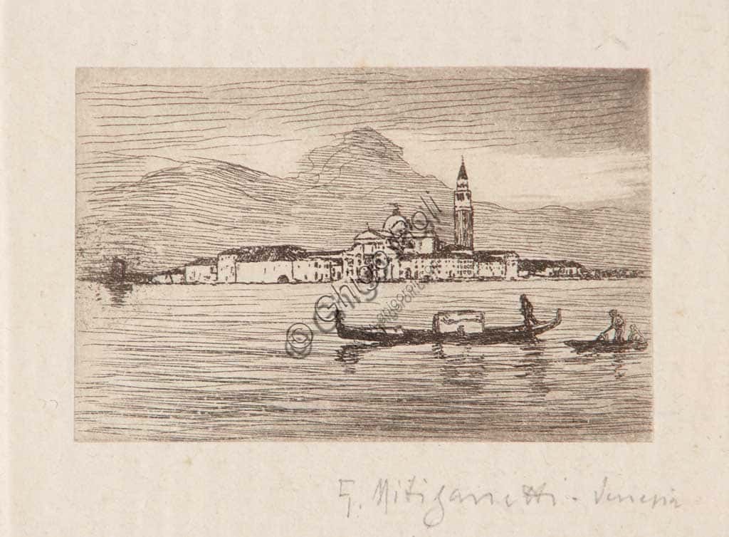 Acquaforte 'Venezia' di Giuseppe Miti Zanetti: Paesaggio e Stampa