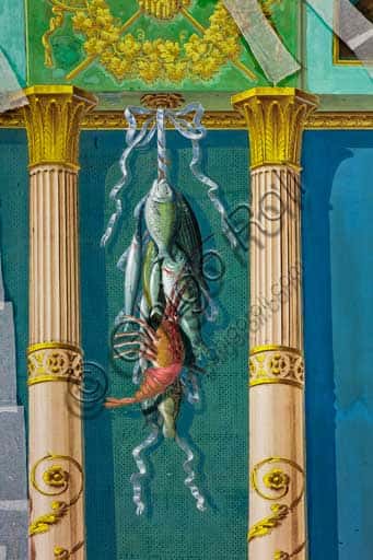 Affresco Pompeiano di Giuseppe Patania: Pesci e Aragosta a Palazzo dei Normanni