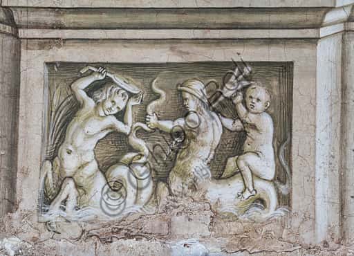 Grisaille of the Struggling Tritons in the Piccolomini Library, Siena