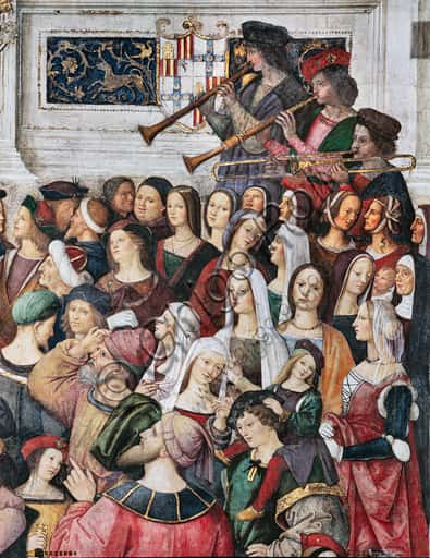 Incoronazione di Pio III di Pinturicchio: Analisi del Dettaglio con Donne e Monaca