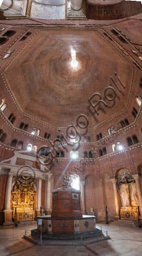 Interior of the Cremona Baptistery: Architecture and Baptismal Font of 1527
