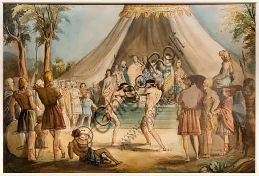 The Wrestlers by John Everett Millais (1840-41): Watercolour Analysis