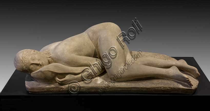 "The Pisa Woman" by Arturo Martini: 1933 Patinated Pottery Sculpture