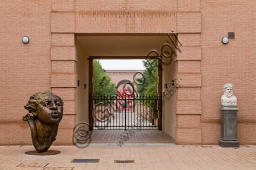 Masone Labyrinth: Entrance with Javier Marìn Sculpture in Fontanellato