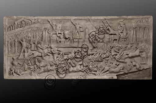 Lastra Romana con Corsa di Quadrighe del Circo Massimo a Palazzo Trinci, Foligno