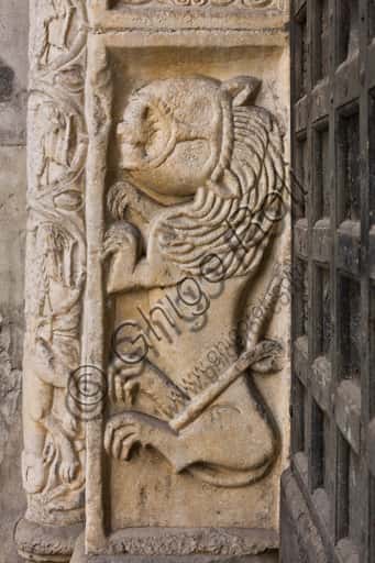Romanesque Lion at Genoa Cathedral: Lombard-Como School Sculpture