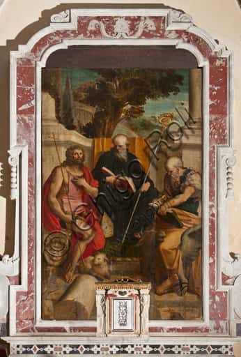 St. Benedict, St. John the Baptist, and St. Luke by Luca Cambiaso (1562)