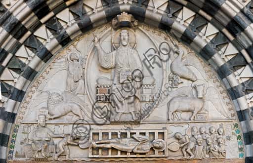 Lunette of Genoa Cathedral: Christ in Judgement with Evangelist Symbols