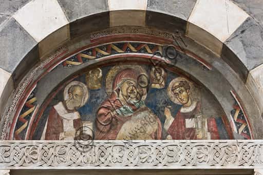 Lunette of Madonna and Child: Byzantine Masterpiece in Genoa Cathedral