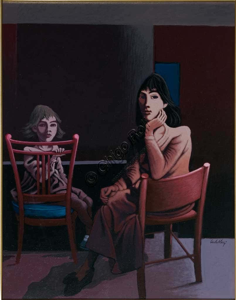 Mother and Daughter by Alberto Cavallari | Italian Art Painting