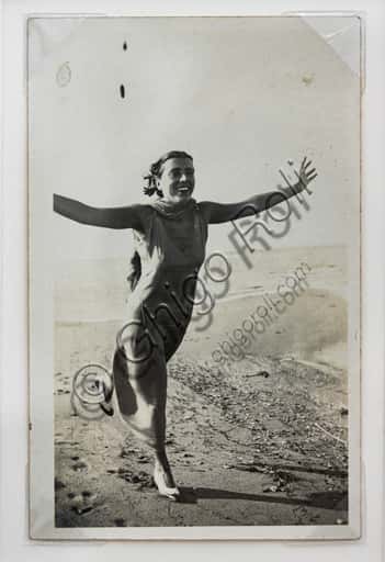 Woman Running on the Beach: Marcello Dudovich Photograph (1920-21)
