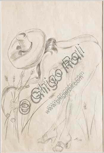 Mario Molinari: Erotic Pencil Drawing 'Summer'