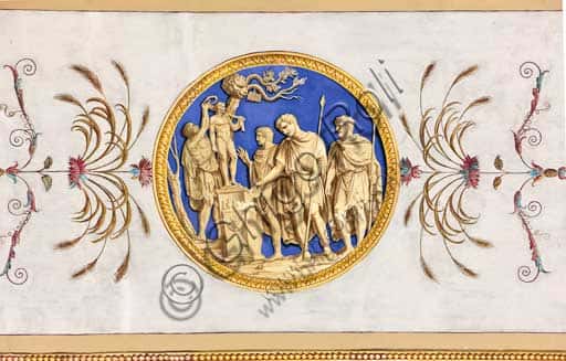 Medaglione con la Venerazione di Ercole di Giuseppe Velasco a Palazzo dei Normanni