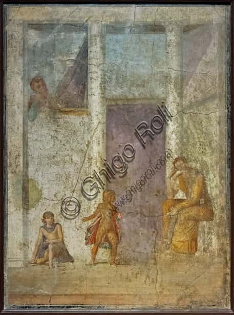 Medea and Children: Fresco from the House of Jason in Pompeii