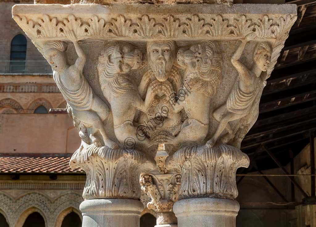 Capital E13, Monreale Cathedral: The Prophet Daniel Among Lions