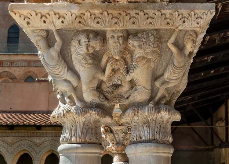 Capital E13, Monreale Cathedral: The Prophet Daniel Among Lions