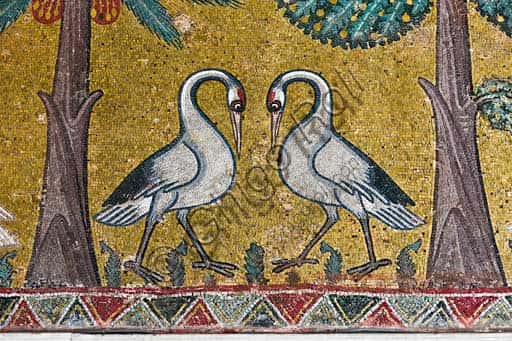 Byzantine Mosaics in Palermo: King Roger's Room with Storks