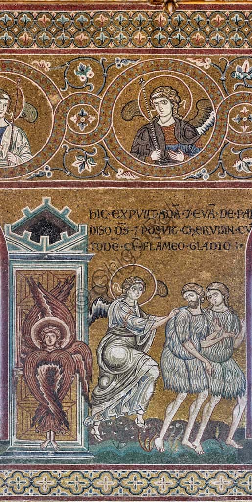 The Expulsion from Earthly Paradise: Byzantine Mosaic in Monreale Cathedral