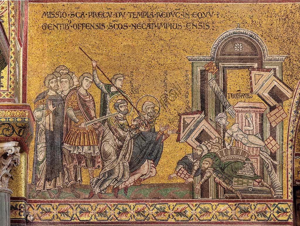 Byzantine Mosaic of the Martyrdom of Saints Cassius and Castus in Monreale Cathedral