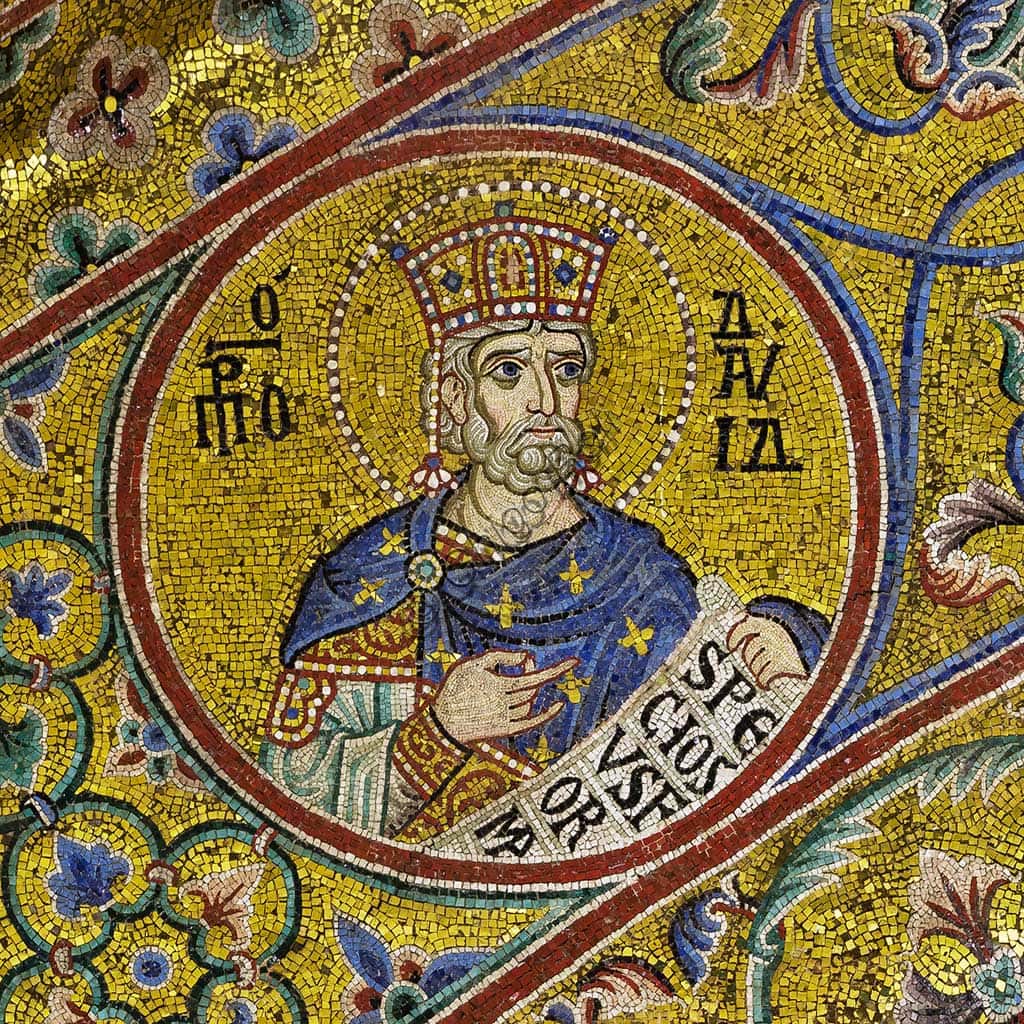 King David Mosaic in Monreale Cathedral: Byzantine Artwork