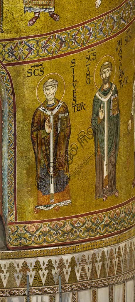 Monreale Cathedral Apse Mosaic: St. Silvester & St. Thomas Becket