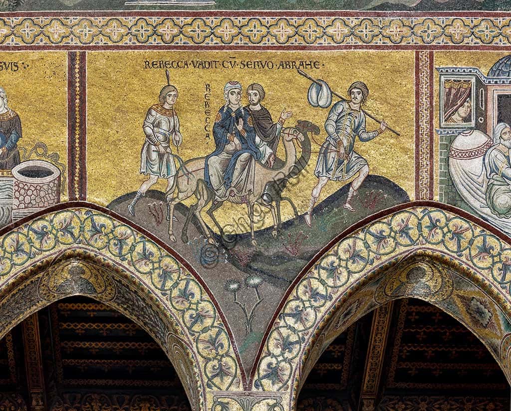 Byzantine Mosaic 'Rebecca's Journey' in Monreale Cathedral, Sicily