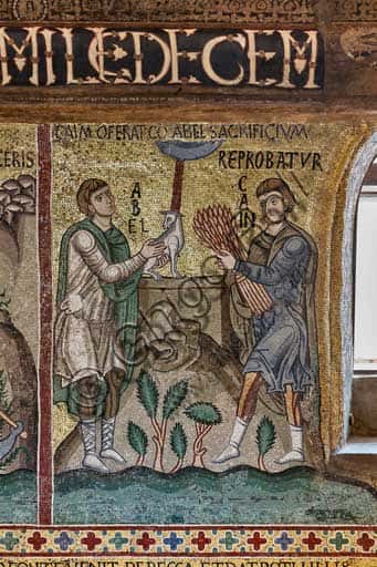 Cain and Abel Sacrifice a Lamb Mosaic - Palatine Chapel