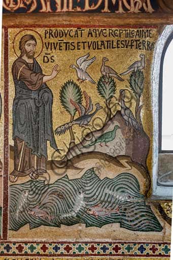 The Creation of Fish and Birds: 12th-Century Mosaic in The Palatine Chapel