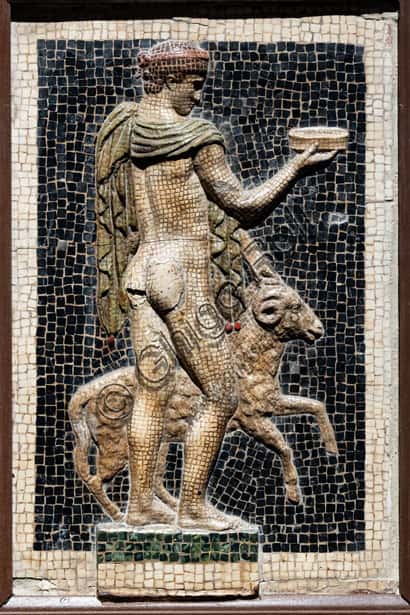 Polychrome Relief Mosaic: Male Bidder from the 18th Century