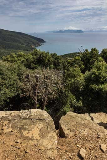 Mura Etrusche di Populonia: Vista sull'Isola d'Elba nel Parco Archeologico