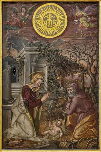 Nativity of Jesus: Oil on Panel Painting, Ciborium Door