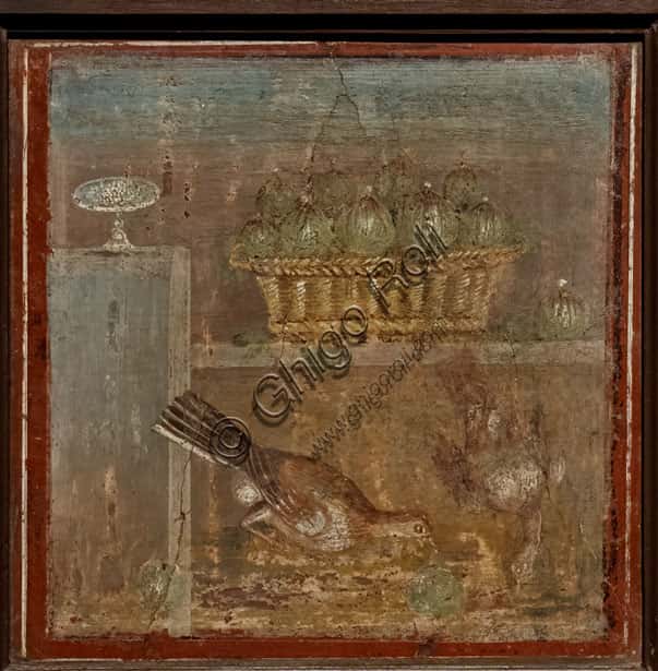 Still Life with Figs and Birds - Fresco from Pompeii