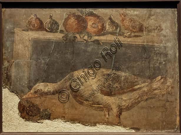 Still Life with Goose and Fruit: Fresco from Herculaneum