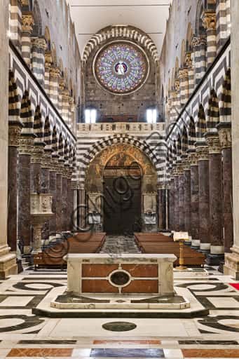 The Nave of Genoa Cathedral: Interior View from the East