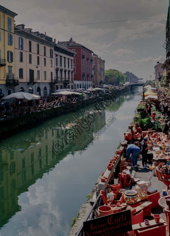 View of the Naviglio Grande during Navigli in Fiore in Milan