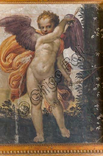 Amore che incocca la freccia nell'arco: Affresco di Niccolò dell'Abate